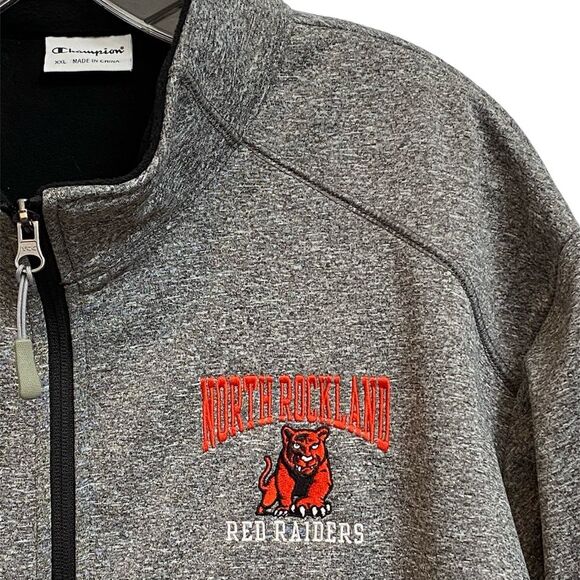 NWT Champion Full Zip Jacket Size XXL Grey Pockets North Rockland Red Raiders - Picture 4 of 16